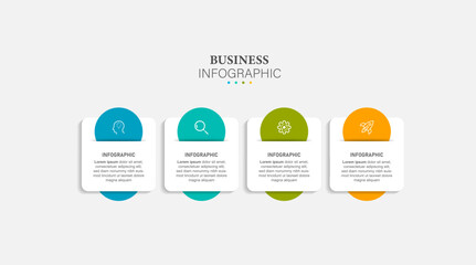 Obraz premium infographic flat template circles for six label, diagram, graph, presentation. Business concept with 4 options. 