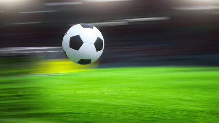 Football in Mid-Air After Being Thrown with Motion Blur