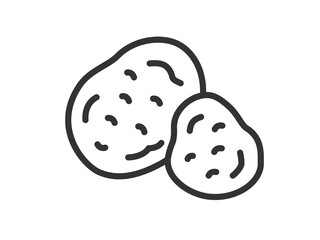 ジャガイモのアイコン（線画）のイラスト