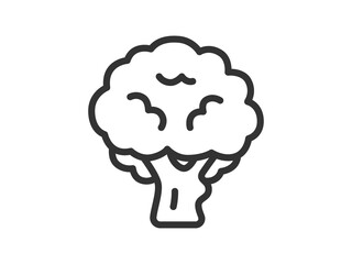 ブロッコリーのアイコン（線画）のイラスト