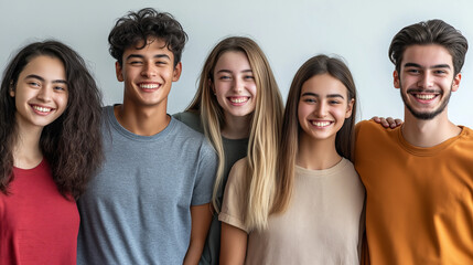 Obraz premium group of happy people, group of friends, students