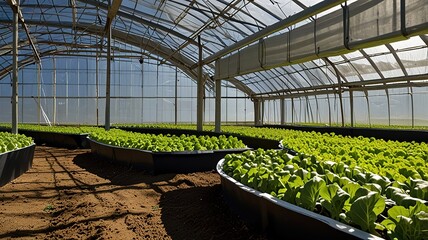 plants in greenhouse