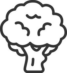 ブロッコリーのアイコン（線画）のイラスト
