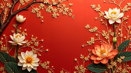 A silk brocade texture combining lotus pods and mandarin ducks in gold thread