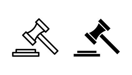 Gavel icon vector. judge gavel sign and symbol. law icon. auction hammer