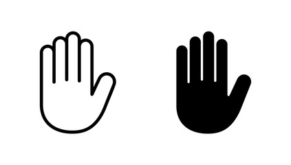 Hand icon vector. hand sign and symbol. palm