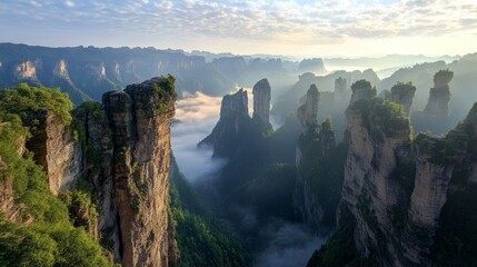 Fototapeta premium Zhangjiajie Limestone Valley, located in Hunan Province, China.