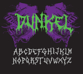 dunkel font black font typeface, black metal alphabet, metal font, rock font, horror font , scary font