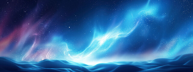 Colorful northern lights dance across a stylized Alaskan tundra, providing a vibrant and captivating backdrop