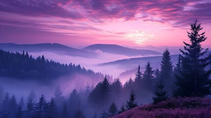 Obraz premium Black forest landscape at the dawn, germany