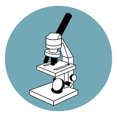 顕微鏡のシンプルなアイソメイラスト01