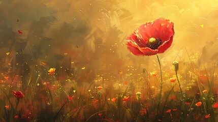 Obraz premium Poppy on a meadow
