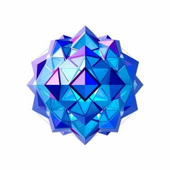 Futuristic abstract design with 3D crystal shapes in blue and purple, creating a modern and aesthetic pattern