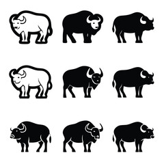 Obraz premium bull-silhouette-vector