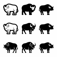 Obraz premium bull-silhouette-vector