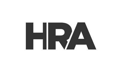 HRA logo design template with strong and modern bold text. Initial based vector logotype featuring simple and minimal typography. Trendy company identity.