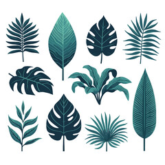 Tropical Foliage Collection: Exotic Leaf Vector Set
