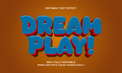 dream play editable text effect with a game and joyful text style