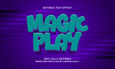 Fototapeta premium magic play editable text effect with a game and joyful text style