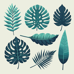 Tropical Leaf Collection: Botanical Illustration Set