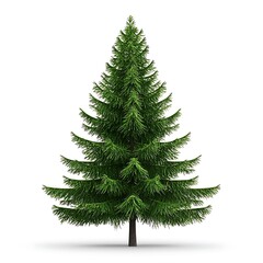 Fototapeta premium Evergreen Fir Tree Isolated on White Background
