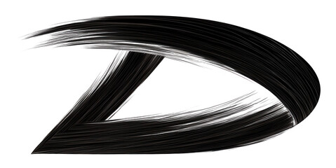 Letter D created with dynamic black brushstrokes