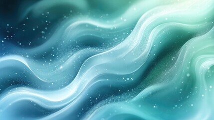 Obraz premium Abstract teal and white wavy ethereal background