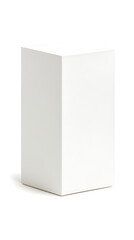 Minimalist white cubic object studio setting product photography clean background close-up modern design
