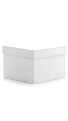 Fototapeta premium Presenting a white gift box studio space product photography minimalist design overhead view elegant presentation