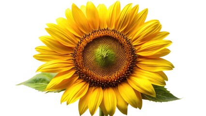 Obraz premium Stunning Sunflower Isolated on White Background for Product Photography, Perfect for Floral Displays, Natural Decor, and Botanical Illustrations