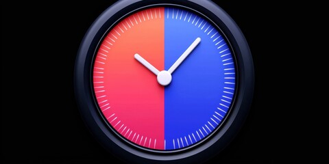 Modern clock design with contrasting colors