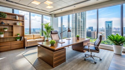 Ultra-Modern Corporate Office Background for Professional Online Meetings