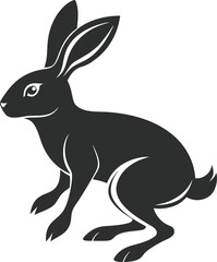 Obraz premium Swift Hare Bold Silhouette of a Rabbit in Motion.