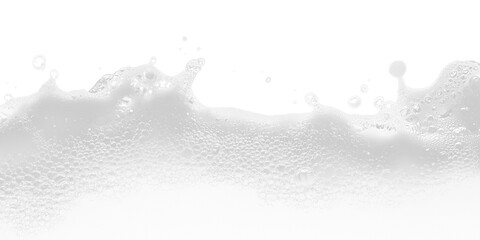 White Soap Foam with Bubbles on Transparent Background - Hygiene and Freshness Concept