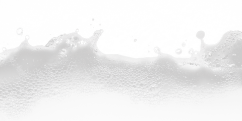 White Soap Foam with Bubbles on Transparent Background - Hygiene and Freshness Concept