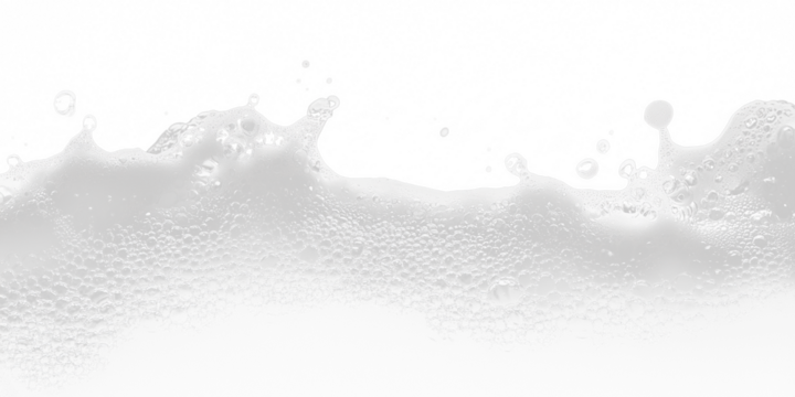 White Soap Foam with Bubbles on Transparent Background - Hygiene and Freshness Concept