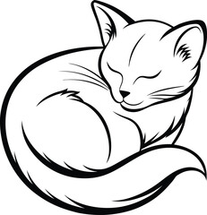 Sleeping Cat Silhouette.