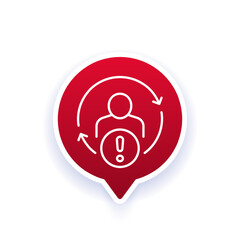 high employee turnover icon, line vector design