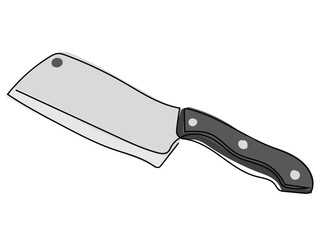Knife in a continuous line drawing on a white background.