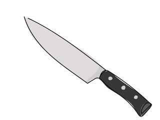 Knife in a continuous line drawing on a white background.