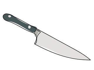Knife in a continuous line drawing on a white background.