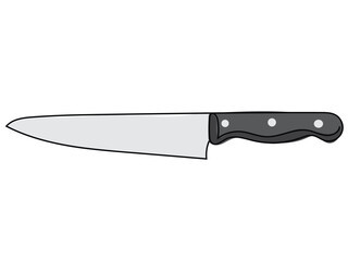 Knife in a continuous line drawing on a white background.