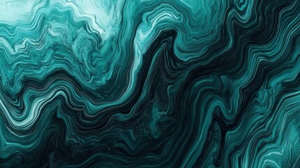 Obraz premium Abstract Teal and Black Swirls: A mesmerizing digital painting of swirling teal and black, creating a captivating marble effect. Ideal for backgrounds, art prints, or design projects.