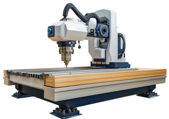 CNC (Computer Numerical Control) machine isolated on transparent background