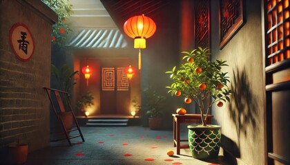 Naklejka premium Harmony Between Nature and Humanity