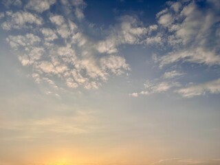 beautiful morning orange blue sky gradation sunrise sky background