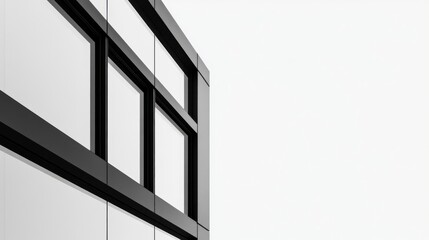 An angled view of a modern building with multiple windows