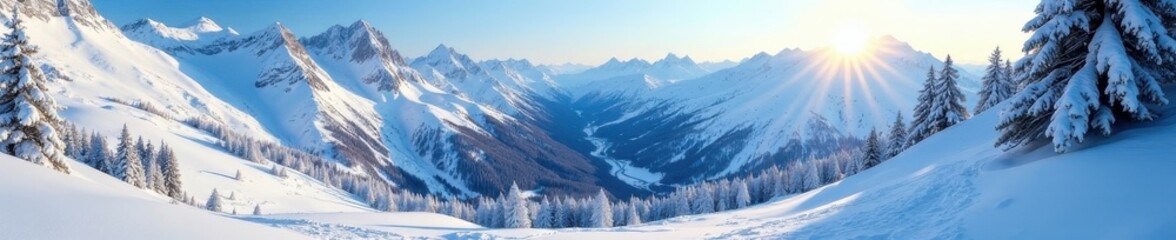 Breathtaking Alta Badia slopes & Sassongher Snowy Dolomites winter scene , shadow, elevation, scenic