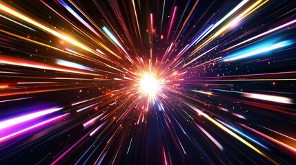 Fototapeta premium Hyperspace: A Journey Through Neon Stars