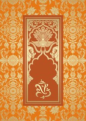 Ganesha, wedding card, royal Rajasthan, India	